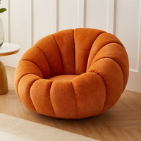 Fauteuil de salon minimaliste nordique en velours de luxe, canapé individuel, fauteuil paresseux, pouf