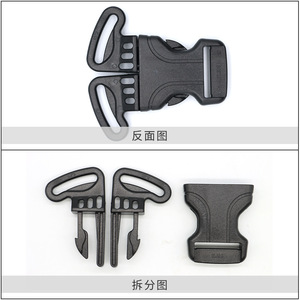 Boucle de sécurité à trois points en POM de 26 mm pour portes d'armoires avec design à double tirage - Product Image 2