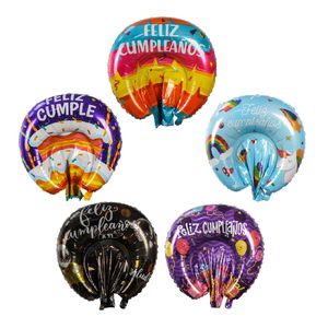 Conception spéciale Cadre photo Feliz Cumpleanos joyeux anniversaire ballons en aluminium thème Pinata - Product Image 2
