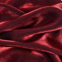 Tissu Satiné Soie Coton Rouge Lie-de-Vin Bicolore Changeant Irisé Effet Scintillant Brillant et Doux