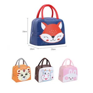 Bolsa cooler isolada infantil, bolsa de animal dos desenhos animados para crianças