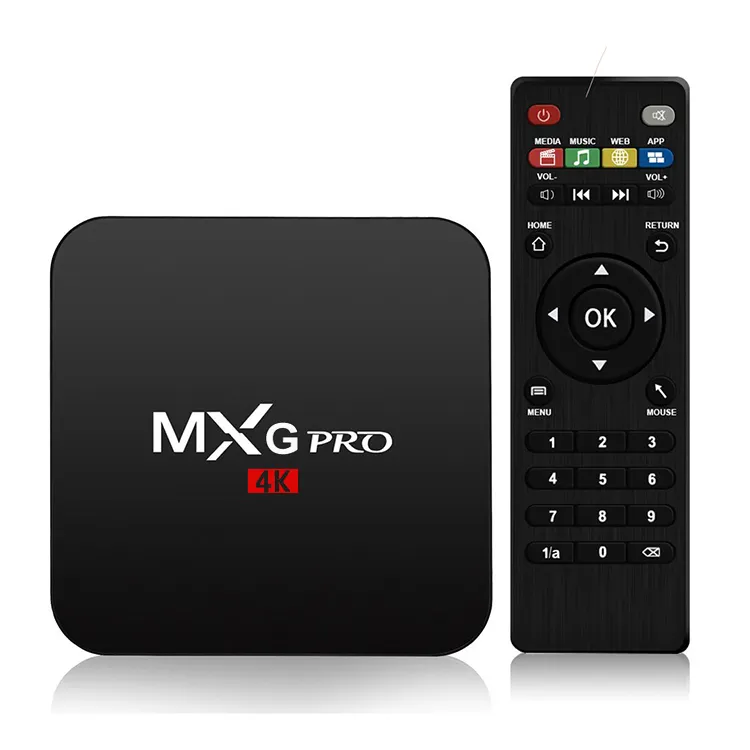 Commercio all'ingrosso della fabbrica Amlogic S905X S905W MXG PRO 4K Ott Smart Android 7.1 Rk3229 più economico Android Tv Box