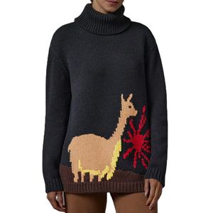 Женский вязаный кашемировый свитер с жаккардовым узором - Product Image 1