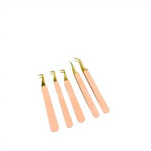 Pince à cils courbée en acier inoxydable pour extensions de cils, outil professionnel d'extension de cils 95 - Product Image 1