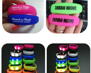 <strong>Custom</strong> LOGO <strong>Sound</strong>/<strong>Button</strong> Activated <strong>Flashing</strong> <strong>LED</strong> Wristband Rave Party Silicone <strong>LED</strong> Bracelet for Festival by Voice/<strong>Button</strong> Control - Product Image 5