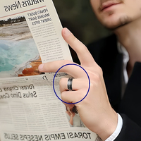 Cincin Titanium Steel Motif Tembok Besar yang Dapat Diputar, Pereda Stres dan Kecemasan, Cincin Fidget untuk Pasangan