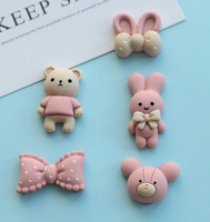 Coque de téléphone et tasse DIY en résine rose motif lapin et ours, écologiques, pour le Nouvel An chinois – Vente chaude