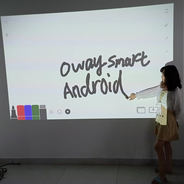 Dual Android windows Smart Portable Interactive Projector Wifi Pen Touch Interactive Projector Home Theater Multi Points