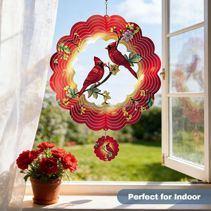 Magnifique éolienne de jardin en acier inoxydable, éolienne 3D en forme d'oiseau, sculpture éolienne pour la cour, le patio, la décoration extérieure suspendue, cadeau - Product Image 3