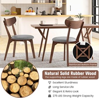 Chaises de salle à manger modernes du milieu du siècle Jambes en bois de caoutchouc Siège rembourré Dossier incurvé Chaises en noyer Salle à manger