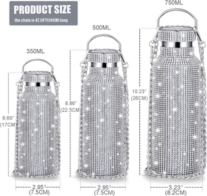 <span class=keywords><strong>Bling</strong></span> bouteille d'eau strass diamant bouteille d'eau réutilisable isolé en acier inoxydable <span class=keywords><strong>Bling</strong></span> 500ml gobelet - Product Image 2