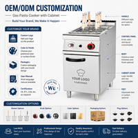 Cuiseur à pâtes au gaz en acier inoxydable de haute qualité avec armoire pour la restauration, équipement de cuisine pour restaurants