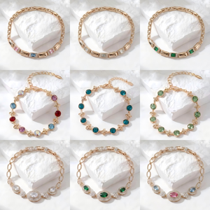 Colección <span class=keywords><strong>de</strong></span> Pulseras XUPING con Circonitas Cúbicas Variadas y Baño <span class=keywords><strong>de</strong></span> Oro, Pulseras <span class=keywords><strong>de</strong></span> Moda y Pulseras Tennis al por Mayor para Mujer - Product Image 3
