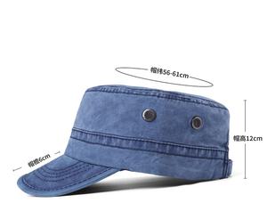 Chapeau de soleil décontracté pour homme, style vintage, en coton lavé, à calotte plate, idéal pour l'été – Nouvelle collection très prisée - Product Image 2