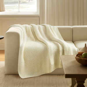 <span class=keywords><strong>Plaid</strong></span> décoratif texturé en acrylique tricoté épais vert <span class=keywords><strong>beige</strong></span> magique pour canapé – Couverture haut de gamme en <span class=keywords><strong>maille</strong></span> torsadée - Product Image 1