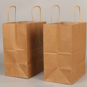 Sacs de courses en papier kraft blanc et brun personnalisés en gros avec poignées, sacs de transport pour restaurants, sacs à emporter pour la nourriture - Product Image 5