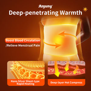 Anjuny 2 en 1 USB Almohadillas de calefacción para el hogar Calentador de manos y cinturón de útero cálido Masajeador abdominal de cintura con control de temperatura - Product Image 2