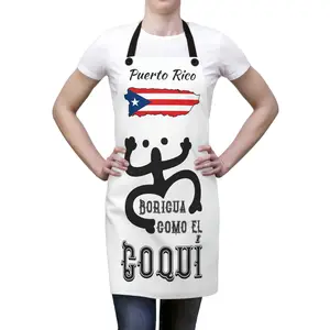 Avental unissex personalizado de poliéster de boa qualidade bandeira da ilha de Porto Rico