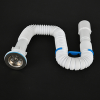 Tuyau de vidange flexible en plastique Sanipro pas cher pour lavabo, évier de cuisine, tuyau d'eau, siphon en plastique PP pour évier, siphon de bouteille