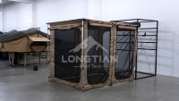 Tente de camping 2-en-1 avec auvent, en tissu Oxford 600D imperméable, abri au sol à double configuration, usine OEM