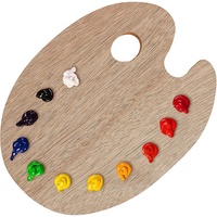 Palette de peinture en bois personnalisée de forme ovale ou rectangulaire pour artistes, vente en gros
