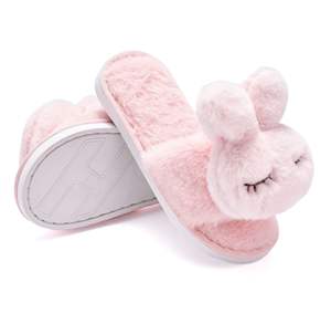 S245 nouveau automne hiver enfants en peluche pantoufle chaussures enfants mignon dessin animé <span class=keywords><strong>lapin</strong></span> pantoufles bébé intérieur chaud coton moelleux pantoufles - Product Image 1