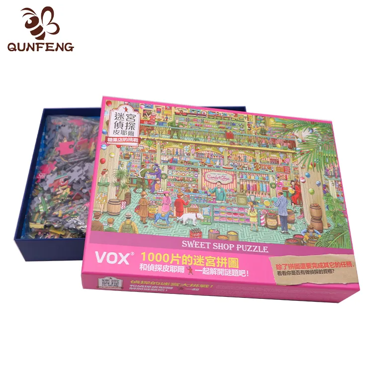 Персонализированные пользовательские картонные бумажные головоломки 500 1000 штук головоломки игра для взрослых детей