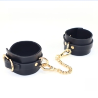 Juguetes Sexuales Exóticos SM de Alta Calidad, Talla Única, Esposas de Cuero PU Negro, Tobilleras, 100% Impermeables para Mujeres