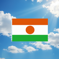 Drapeau du Niger n°4, 90x150cm, rectangulaire, en polyester, pour extérieur, avec œillets, grand format
