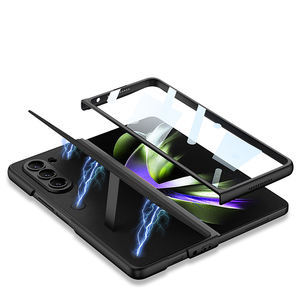 Nouvelle arrivée 2023 GKK Magnetic Flip Bracket Shell Membrane Cuir uni intégré <span class=keywords><strong>pour</strong></span> <span class=keywords><strong>Galaxy</strong></span> Z Fold5 <span class=keywords><strong>coque</strong></span> de téléphone ultra-mince - Product Image 3