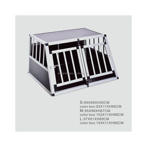 Baiyou Dayanıklı MDF Alüminyum Çift Kapılı Evcil Hayvan Köpek Kafesi Çevre Dostu Güvenli Taşınabilir Hafif İtmeli Kapatma Sistemli 4 Mevsim Kullanım İçin - Product Image 2