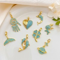 Accessoires DIY, Pendentif de collier en forme de cœur et de queue de poisson, Tendance, Luxe léger, Unique, Polyvalent, pour la fabrication de bijoux
