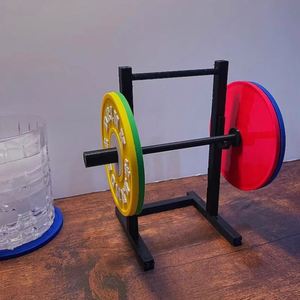 Gym Weight Plate Design Silicone Coaster Set for Kitchen Table Cup Mat BPA Free Round Mug Coasters 10cm <b>Drink</b> Pad Placemat - Product Image 5