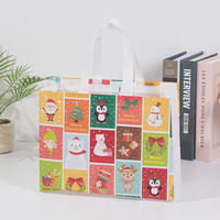 Sac fourre-tout épais laminé coloré, sac cadeau de Noël réutilisable, emballage cadeau portable pour fêtes, sac non tissé vide, vente en gros