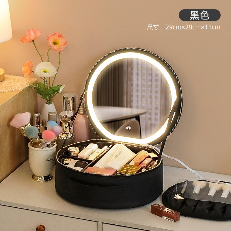 กระเป๋ากระจก LED ทรงกลมขนาดใหญ่ - Cherry Blossom Pink