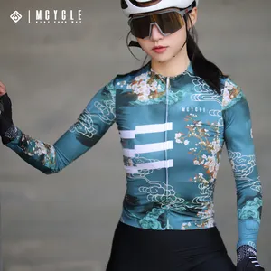 Mcycle Pro 팀 맞춤형 긴 소매 사이클링 자전거 셔츠 안티 UV 도로 사이클링 착용 통기성 긴 소매 사이클링 저지 여성