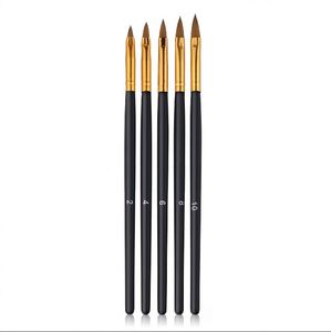 Pinceau 3D pour nail art, manche noir, pour poudre acrylique, sculpture, peinture, large gamme, salon de manucure, pinceaux à ongles en acrylique - Product Image 1