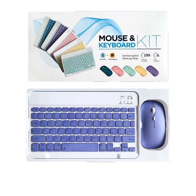 USB Interface Gaming for Blue Tooth Keyboard Mouse Set Wireless Charging for Apple Mobile Phones Tablets Universal for Macaron