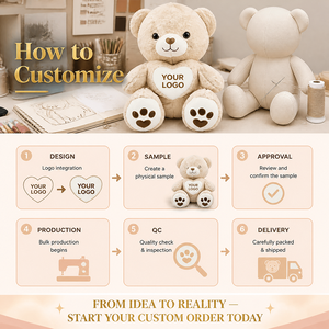 Orsacchiotto di Peluche Kawaii con Messaggio Felice sul <span class=keywords><strong>Cuore</strong></span>, Morbido Orso <span class=keywords><strong>Marrone</strong></span> Imbottito con Cuori sulle Zampe, Ideale come Regalo - Product Image 4