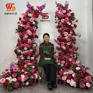 LISSE Artificielle Décoration Fleur Toile de Fond Rose Fleur Arche Stand Arrangements De Haute Qualité pour Mariage - Product Image 5