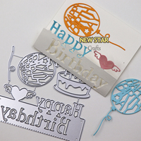 Vendita calda di buon compleanno in metallo fustelle per la realizzazione di carte fai da te artigianato fatto a mano inglese fustellatura per Scrapbooking