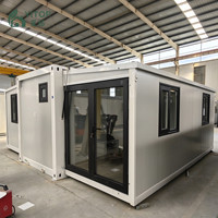 Maison préfabriquée modulaire de luxe, bureau mobile, conteneur extensible de 20 pieds, petite maison mobile à 2 chambres, chalet personnalisé pliable et fabriqué sur mesure