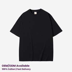 T-shirt da uomo estiva girocollo a manica corta oversize in cotone 100% pesante 260 g/m² di alta qualità, personalizzabile con logo - Product Image 1