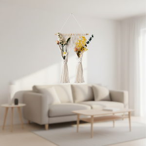 Cesto Sospeso Moderno in Corda di Cotone Beige, Decorazione Murale Fatta a Mano, Vaso da Parete, Cuccia per Gatti, Accessorio per Animali Domestici - Product Image 5