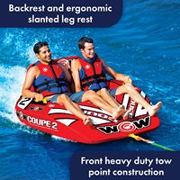 Bouée gonflable tractable pour 2 personnes en PVC avec poignées pour remorquage en bateau, lac ou mer