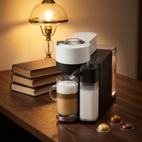 Machine à café à capsules semi-automatique avec mousseur à lait, compatible avec les dosettes Vertuo, expresso/latte/cappuccino à une touche