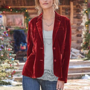 Blazer de Oficina para <span class=keywords><strong>Mujer</strong></span>, Corte Entallado, Elegante, de <span class=keywords><strong>Terciopelo</strong></span>, Cierre de un Botón, Color Sólido, Chaqueta de Traje Casual y Formal con Bolsillos - Product Image 2