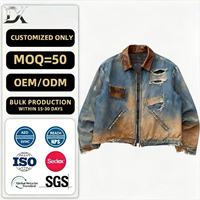 Fabricant de vêtements streetwear de luxe, veste pour homme personnalisée, effet délavé, coupe-vent, fermeture éclair, style hip-hop, hiver