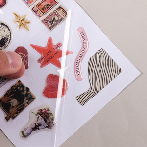Hojas de pegatinas personalizadas A6 Kiss Cut con cúpula de resina 3D, impresión de pegatinas epoxi 3D con cúpula para decoración de fundas de teléfono - Product Image 2