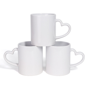 Mug Sublimation Blanc 11oz Cœur Anse Cœur pour Impression Sublimation - Product Image 1